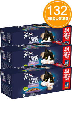 Ração húmida para Gatos Felix As Good As It Looks Mixed Selection in Jelly Jumbo Pack 132 | Wet (Saqueta) Ração húmida para Gatos Felix As Good As It Looks Mixed Selection in Jelly Jumbo Pack 132 | Wet (Saqueta)