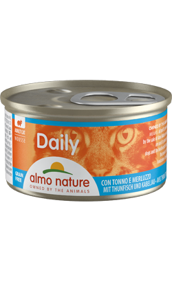 Ração húmida para Gatos Almo Nature Cat Daily Mousse with Tuna and Cod | Wet (Lata) Alimento húmido para Gatos Almo Nature Cat Daily Mousse with Tuna and Cod | Wet (Lata)