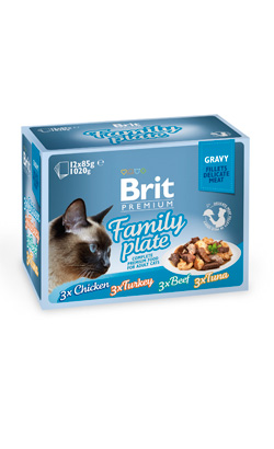 Brit Premium by Nature Cat Delicate Fillets in Gravy Family Plate Multipack | Wet (Saqueta)