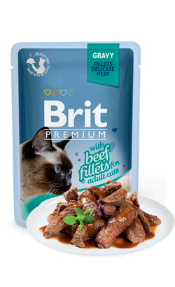 Brit Premium by Nature Cat Delicate Fillets in Gravy with Beef | Wet (Saqueta)