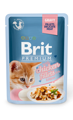 Brit Blue Cat Delicate Fillets in Gravy with Chicken for Kitten | Wet (Saqueta)