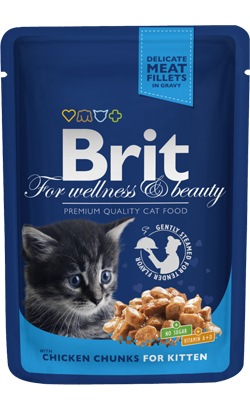 Brit Premium by Nature Cat Kitten Wet | Chicken Chunks (Saqueta)