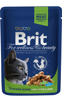 Brit Premium by Nature Cat Sterilized Chicken Slices | Wet (Saqueta)