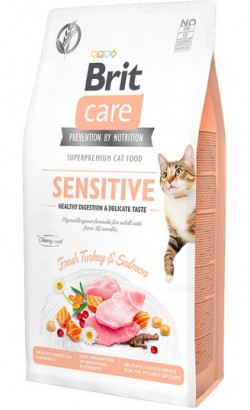 Brit Care Cat Grain Free Sensitive Healthy Digestion & Delicate Taste | Turkey & Salmon