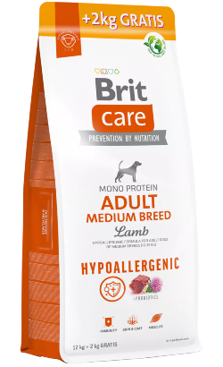 Brit Care Dog Adult Medium Breed Hypoallergenic | Lamb - Bónus