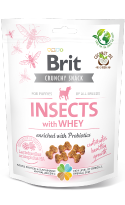 Brit Care Dog Puppy Crunchy Cracker Insects with Whey enriched with Probiotics 