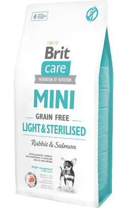 Brit Care Dog Mini Light & Sterilized Grain-free | Rabbit & Salmon