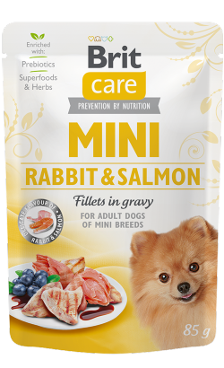 Brit Care Mini Rabbit & Salmon Fillets in Gravy | Wet (Saqueta)