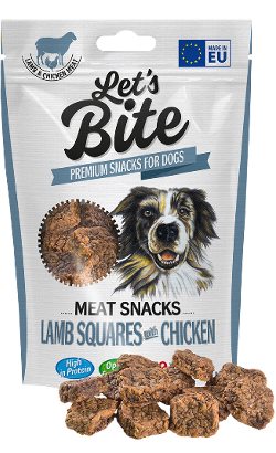 Brit Let's Bite Dog Meat Snacks Lamb Squares with Chicken