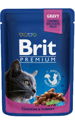 Brit Premium by Nature Cat Wet | Chicken & Turkey (Saqueta)