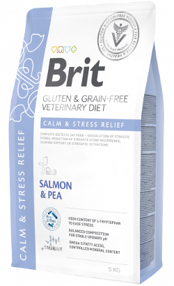 Brit Veterinary Diet Cat Calm & Stress Relief Gluten & Grain-Free | Salmon & Pea