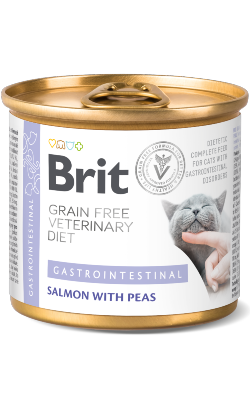 Brit Veterinary Diet Cat Gastrointestinal Grain-Free Salmon with Pea | Wet (Lata)
