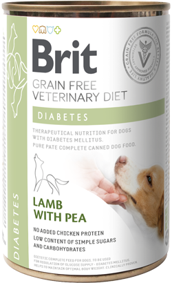 Brit Veterinary Diet Dog Diabetes Grain-Free Lamb with Pea | Wet (Lata)