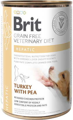 Brit Veterinary Diet Dog Hepatic Grain-Free Turkey with Pea | Wet (Lata)