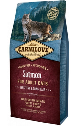 Carnilove Grain-Free Cat Adult Sensitive & Long Hair Salmon