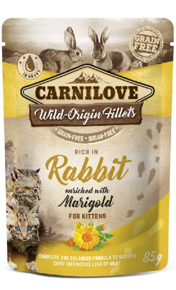 Carnilove Grain-Free Cat Rabbit with Marigold for Kittens | Wet (Saqueta)