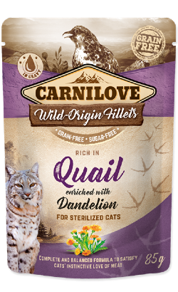 Carnilove Grain-Free Cat Sterilized Quail with Dandelion | Wet (Saqueta)