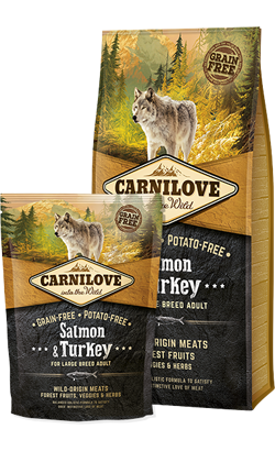 Ração para Cão Carnilove Grain-Free Salmon & Turkey Adult Large Dog Ração para Cão Carnilove Grain-Free Salmon & Turkey Adult Large Dog - Alimentação e Rações para Cães
