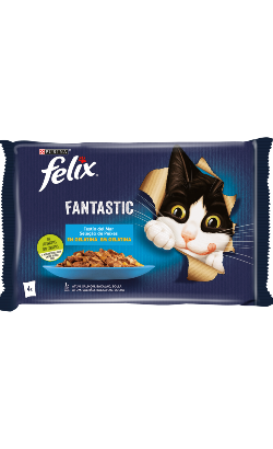 Ração húmida para Gatos Felix Fantastic Banquete do Mar em Gelatina | Wet (Saqueta) Alimento húmido para Gatos Felix Fantastic Banquete do Mar em Gelatina Wet (Saqueta) - Alimentação e Ração Regular para Gatos
