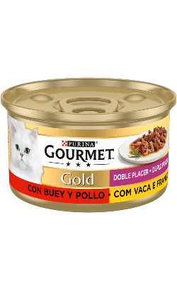 Gourmet Gold Duplo Prazer com Carne de Vaca & Frango | Wet (Lata)