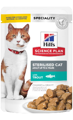 Hills Science Plan Adult Sterilised Cat Adult with Trout | Wet (Saqueta)