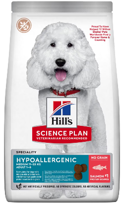 Ração para Cão Hills Science Plan Dog Medium Adult Hypoallergenic with Salmon & Tuna Ração para Cão Hills Science Plan Dog Medium Adult Hypoallergenic with Salmon & Tuna - Alimentação e Rações para Cães