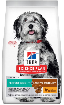 Hills Science Plan Dog Perfect Weight & Active Mobility Medium Adult with Chicken