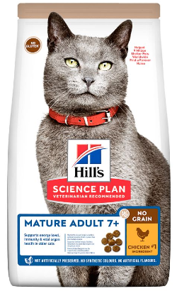 Hills Science Plan Cat Mature Adult 7 + No Grain with Chicken