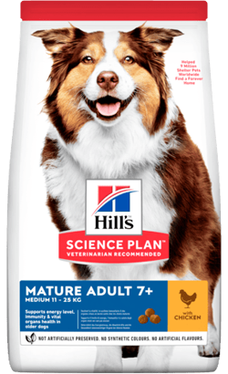 Hills Science Plan Dog Medium Mature Adult 7+ with Chicken