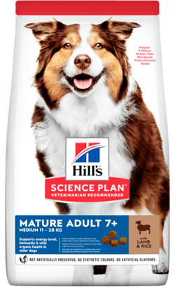 Hills Science Plan Dog Medium Mature Adult 7+ with Lamb & Rice