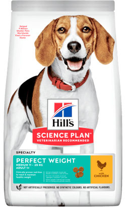Hills Science Plan Dog Perfect Weight Medium Adult with Chicken