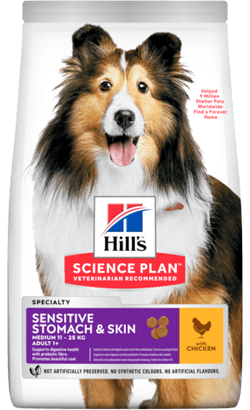 Hills Science Plan Dog Sensitive Stomach & Skin Medium Adult with Chicken
