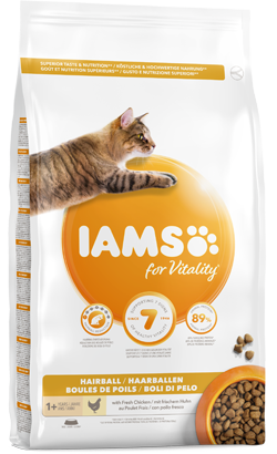 Iams for Vitality Adult Cat Food Hairball Reduction with Fresh Chicken