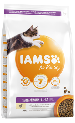 Iams for Vitality Cat Kitten Food with Fresh Chicken