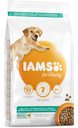 Iams for Vitality Light & Sterilised Dog Food with Fresh Chicken