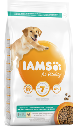 Ração para Cão Iams for Vitality Light & Sterilised Dog Food with Fresh Chicken Ração para Cão Iams for Vitality Light & Sterilised Dog Food with Fresh Chicken - Alimentação e Rações para Cães