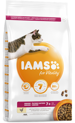 Iams for Vitality Senior Cat Food with Fresh Chicken