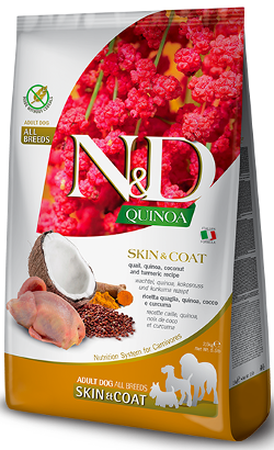 N&D Quinoa Dog Skin & Coat Quail & Coconut All Breeds