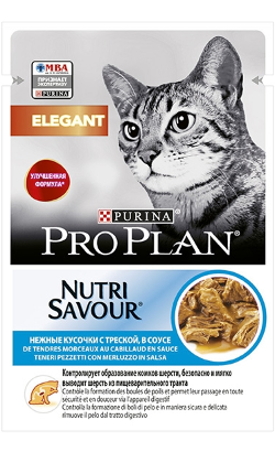 Pro Plan Cat Adult NutriSavour Elegant with Codfish in Gravy | Wet (Saqueta)