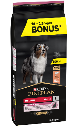 Pro Plan Dog Sensitive Skin Medium Adult Salmon - Bónus