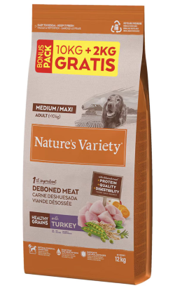 Ração para Cão Natures Variety Dog Healthy Grains Medium Maxi Adulto Peru - Bónus Ração para Cão Natures Variety Dog Healthy Grains Medium Maxi Adulto Peru - Bónus