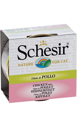 Ração húmida para Gatos Schesir Cat Filete de Frango em Caldo de Frango | Wet (Lata) Ração húmida para Gatos Schesir Cat Filete de Frango em Caldo de Frango | Wet (Lata) - Alimentação e Ração Regular para Gatos