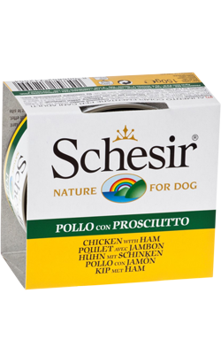 Ração húmida para Cão Schesir Dog Filete de Frango com Presunto em Gelatina | Wet (Lata) Ração húmida para Cão Schesir Dog Filete de Frango com Presunto em Gelatina | Wet (Lata) - Alimentação e Rações para Cães