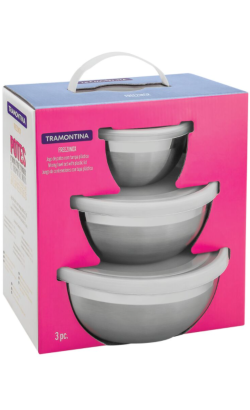 Tramontina Freezinox Potes em Aço Inox com Tampa Plástica Tramontina Freezinox Potes em Aço Inox com Tampa Plástica