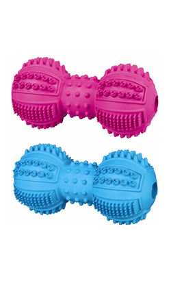 Trixie Brinquedo Denta Fun Dumbbell Natural Rubber | Cores Sortidas